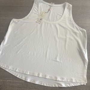 CALIA Women’s  Scoop Tank Top Size XXL Pure White Ribbed